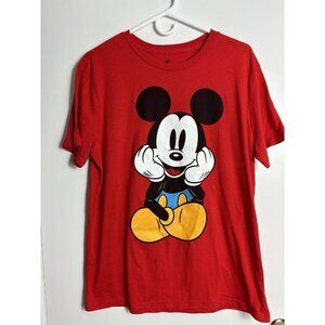 VINTAGE Mickey & Co Mickey Mouse Sitting T-Shirt Adult Size M 90s 2 Sided
